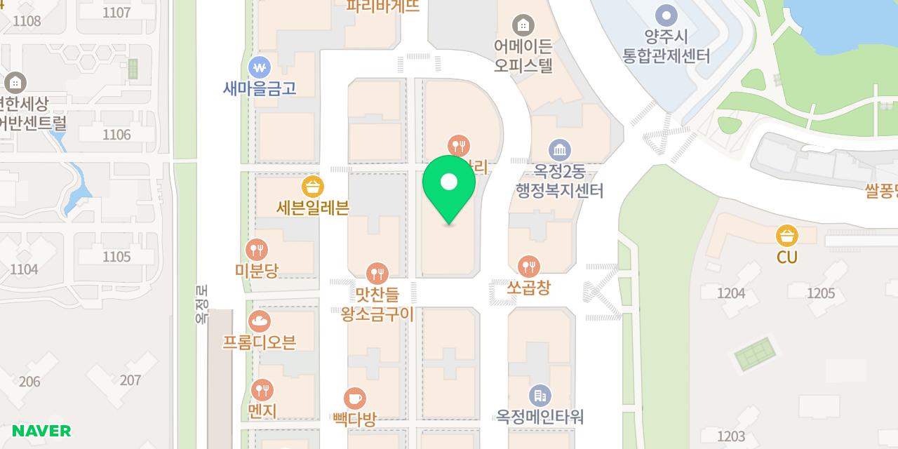 올리앤 옥정점 위치가 표시된 지도