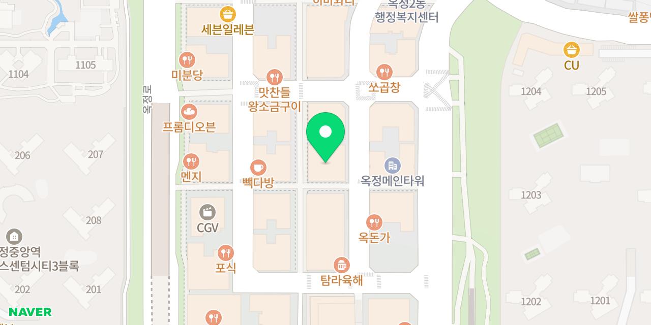 하이바 옥정점 위치가 표시된 지도
