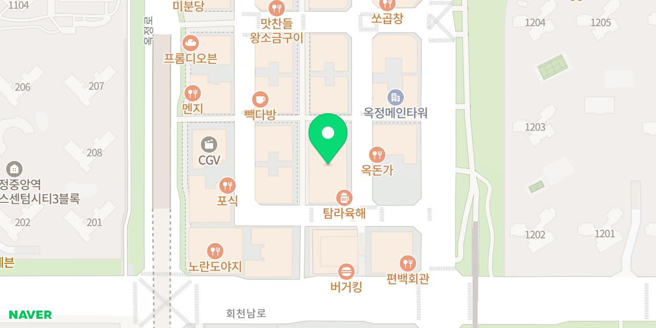 Map showing where Okjeong 153 Hoejeon Chobap is