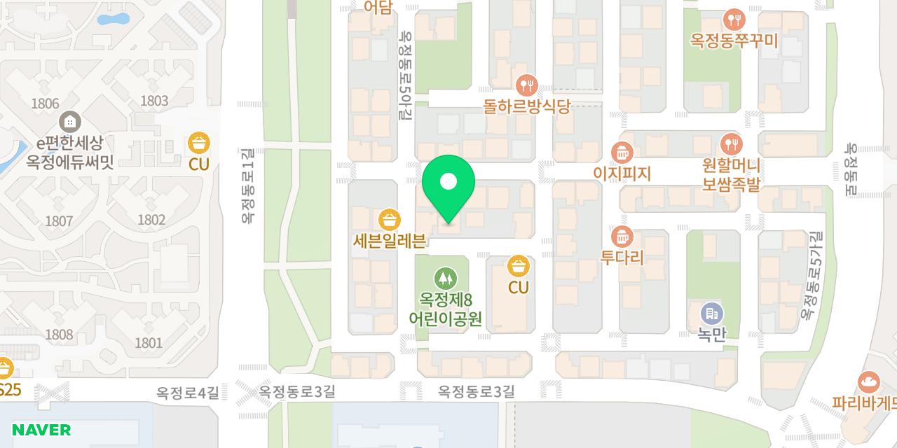 열정김밥 위치가 표시된 지도