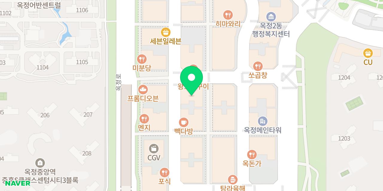 닭발홍 위치가 표시된 지도