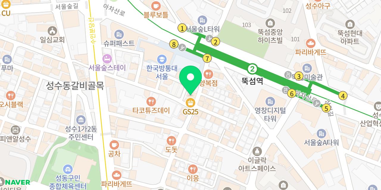 Map showing where Ttaengcho Kkomjangeo is