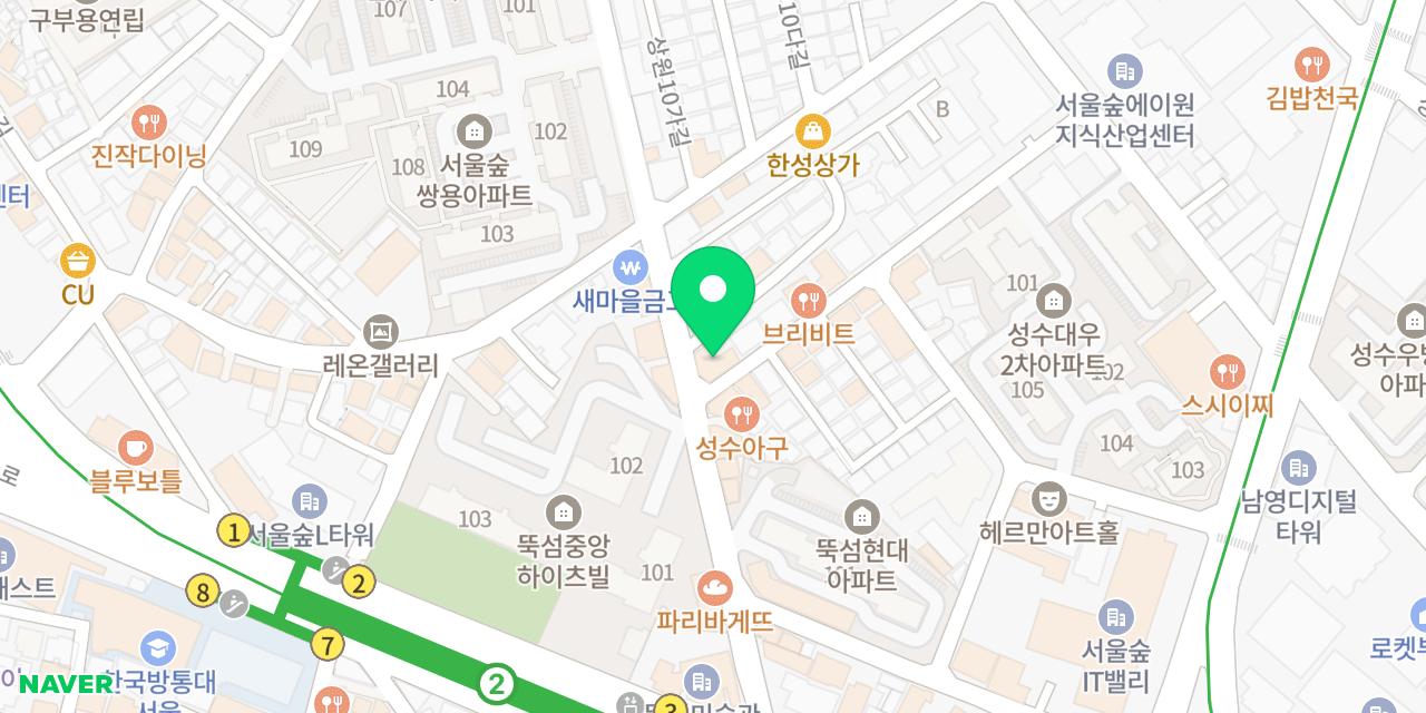 Map showing where Tteumdeurida Seongsu is