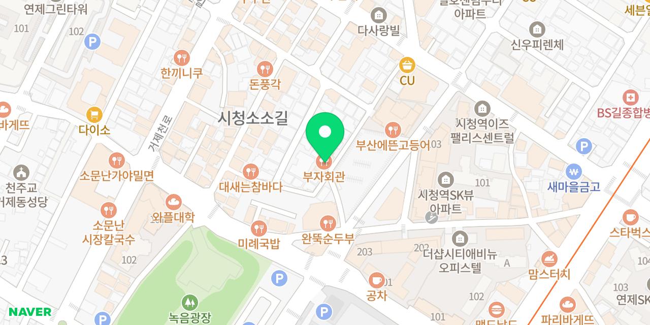 Map showing where Bujahoegwan Busan Sicheong-jeom is