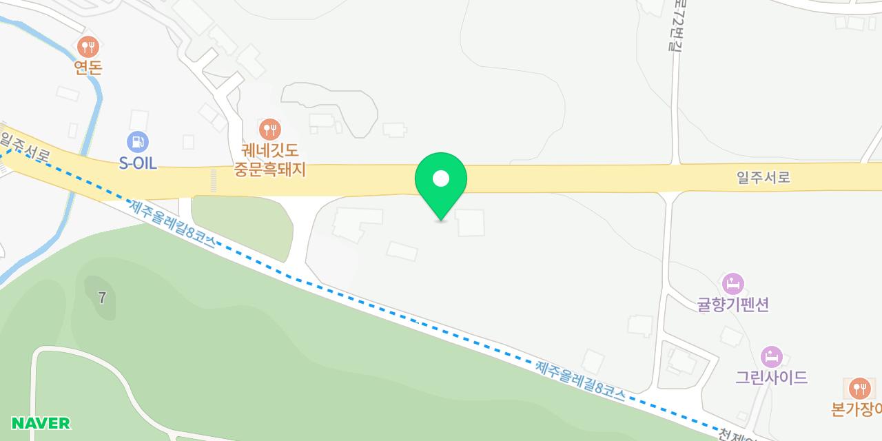Map showing where Donirang Jeju Heukdwaeji Bonjeom is