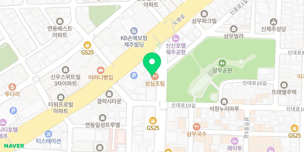 Map showing where Seongsim Jorim is
