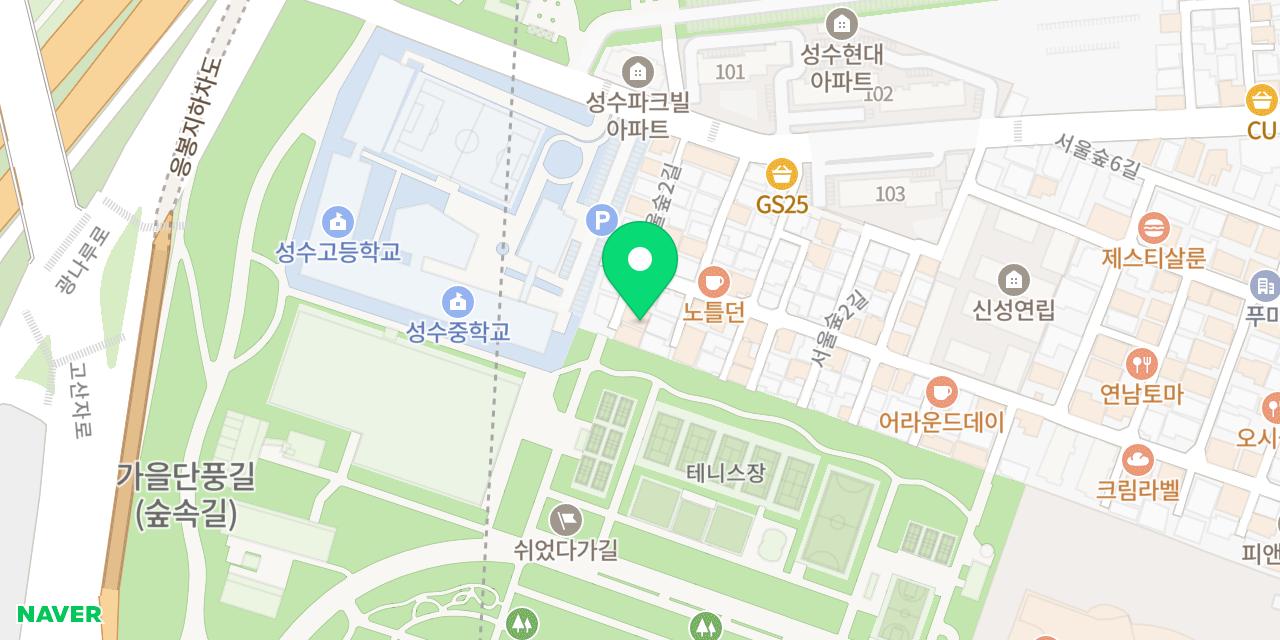 리글림 위치가 표시된 지도