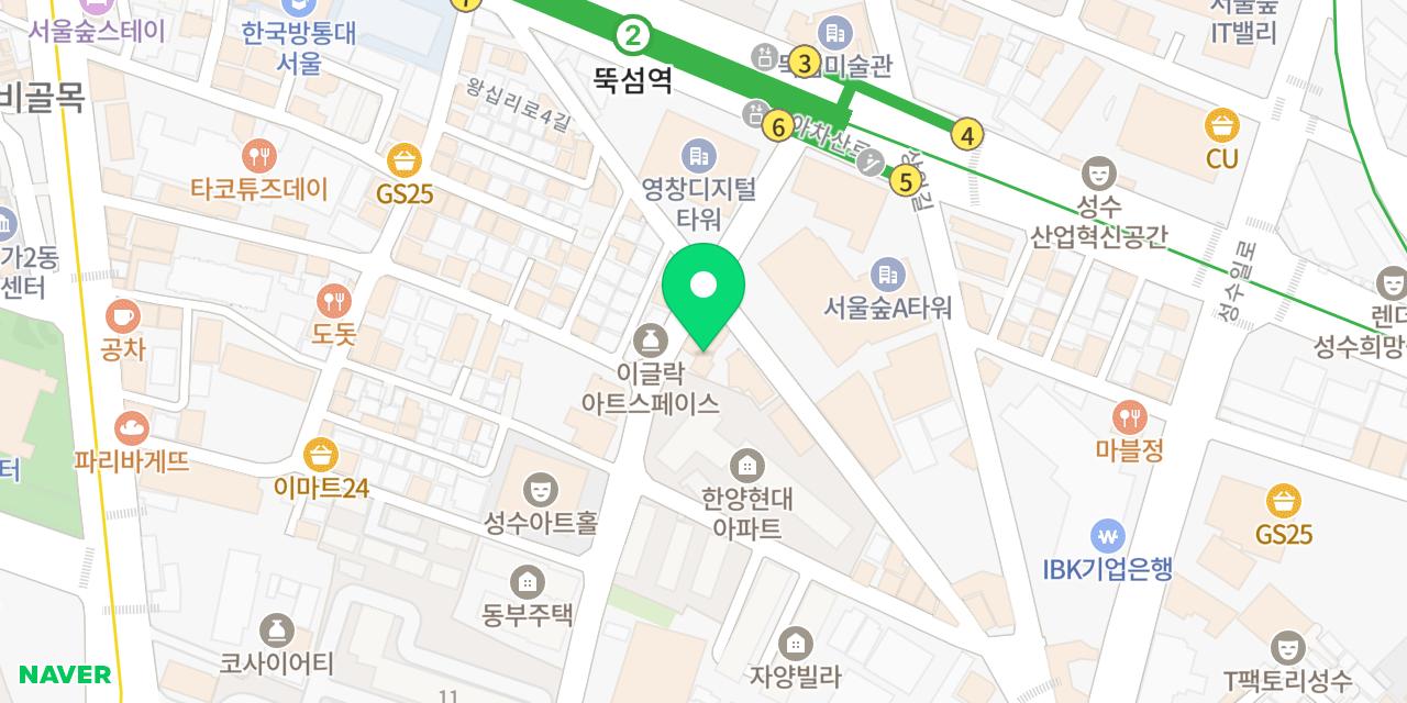 Map showing where Ruby's Cafe SM Seongsu is