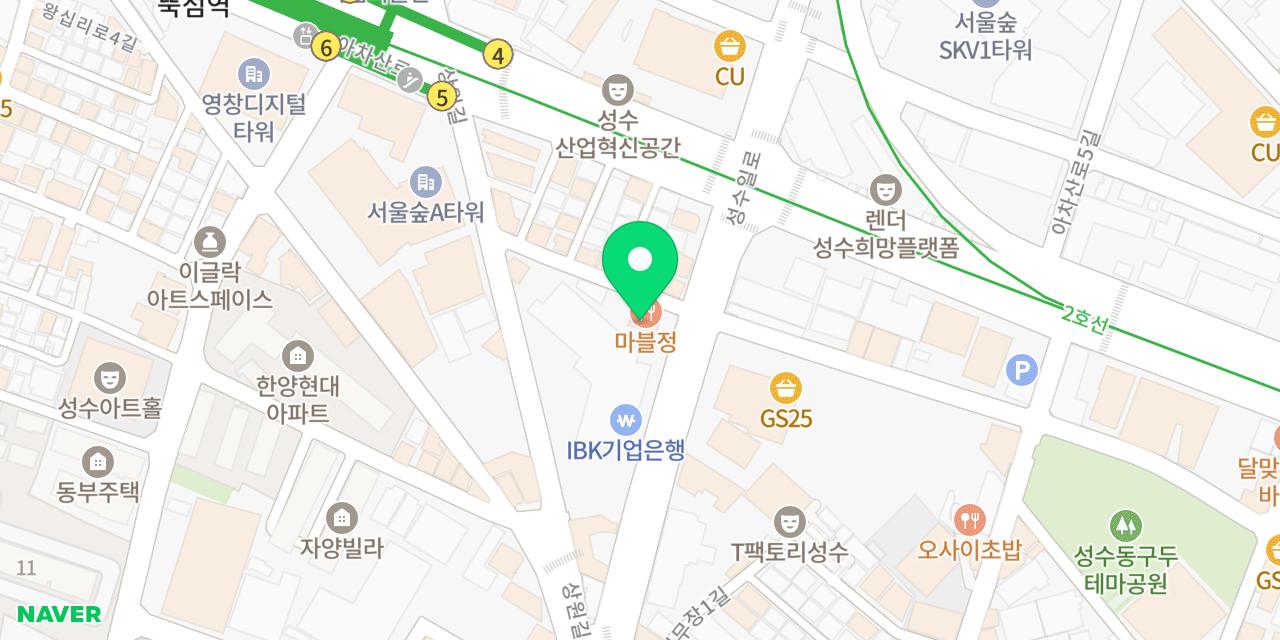 마블정 위치가 표시된 지도