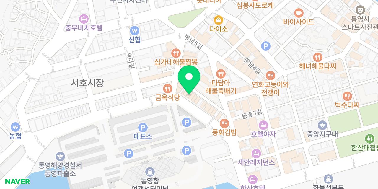 Map showing where Napori Chungmu Gimbap is
