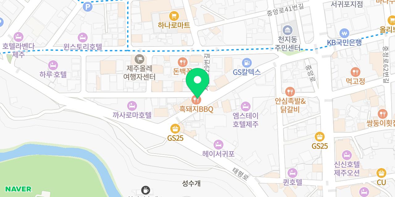 Map showing where Heukdwaeji BBQ is