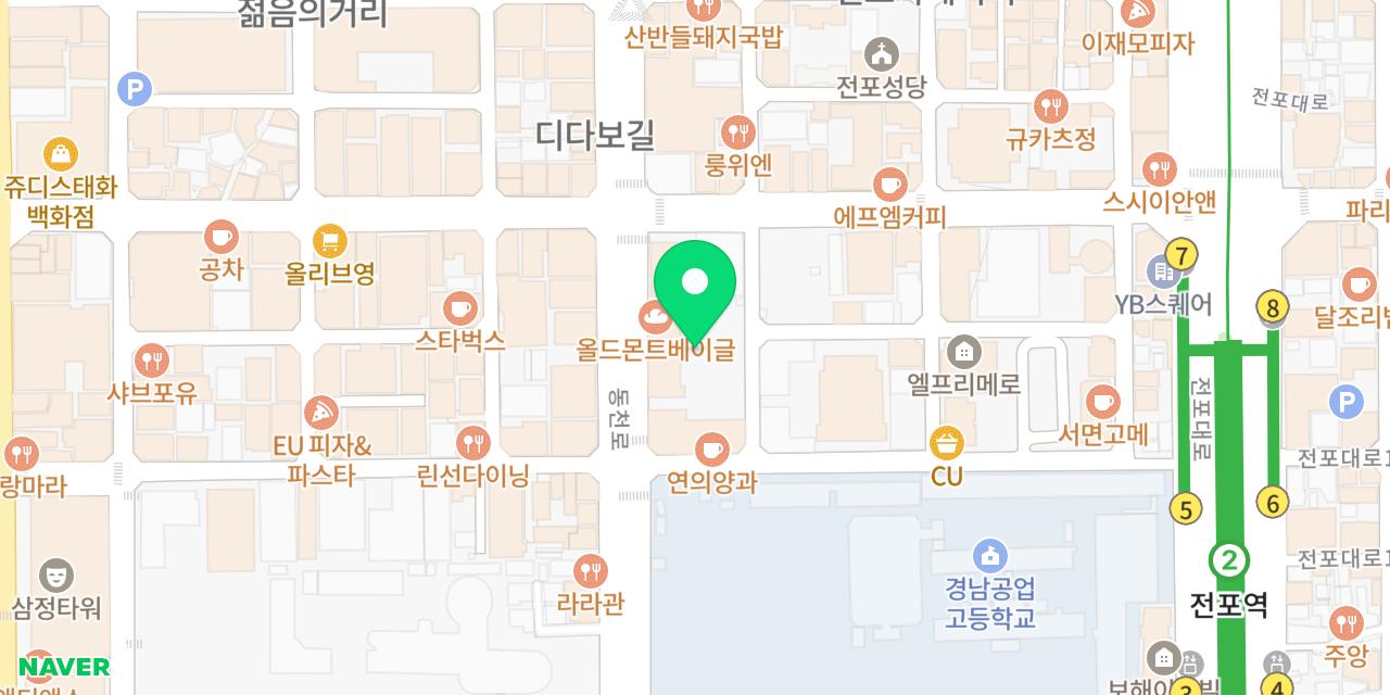 Map showing where Seonggong Gukbap is