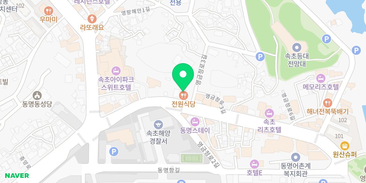 Map showing where Jeonwon Sikdang is