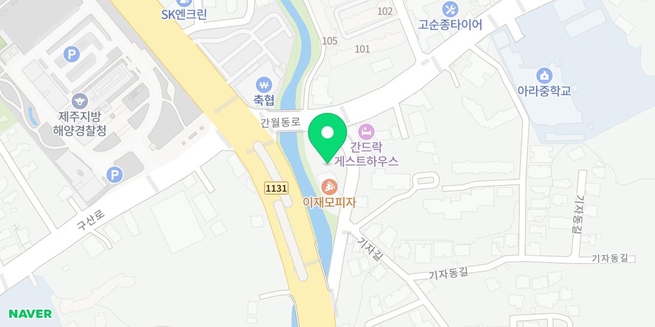 Map showing where Ijaemo Pizza Jeju-jeom is
